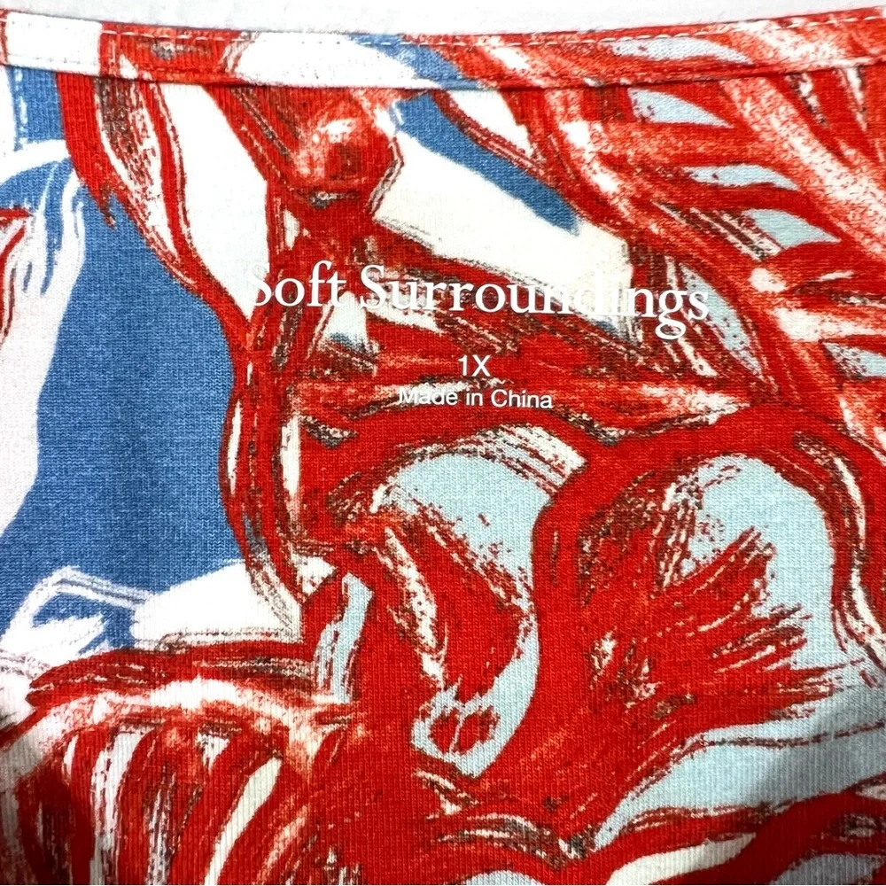 Soft Surroundings Blue and Red Floral Maxi Dress - Picture 4 of 7